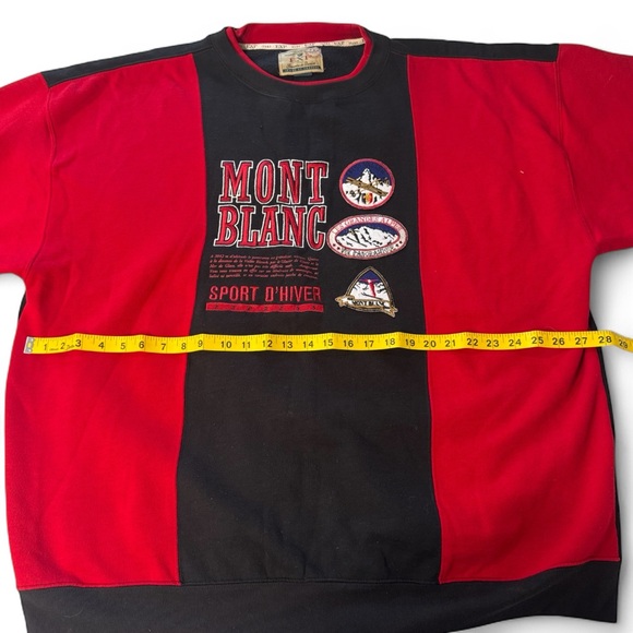 Vintage MONTBLANC Red and Black Men's Crewneck Sweater - Picture 5 of 8